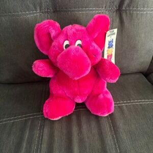 Vintage Kodak Kolorkins Rewind Plush Hot Pink Elephant Toy New With Tags 80s‎